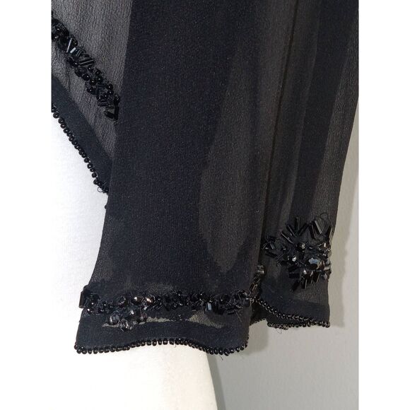 Ann Taylor 100% Silk Embellished Bolero Jacket Small Black - Picture 6 of 8